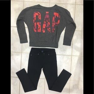 Gap stretchy jeans leggings and top. Girls (8)